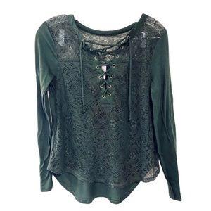 Green Corset Lace Top